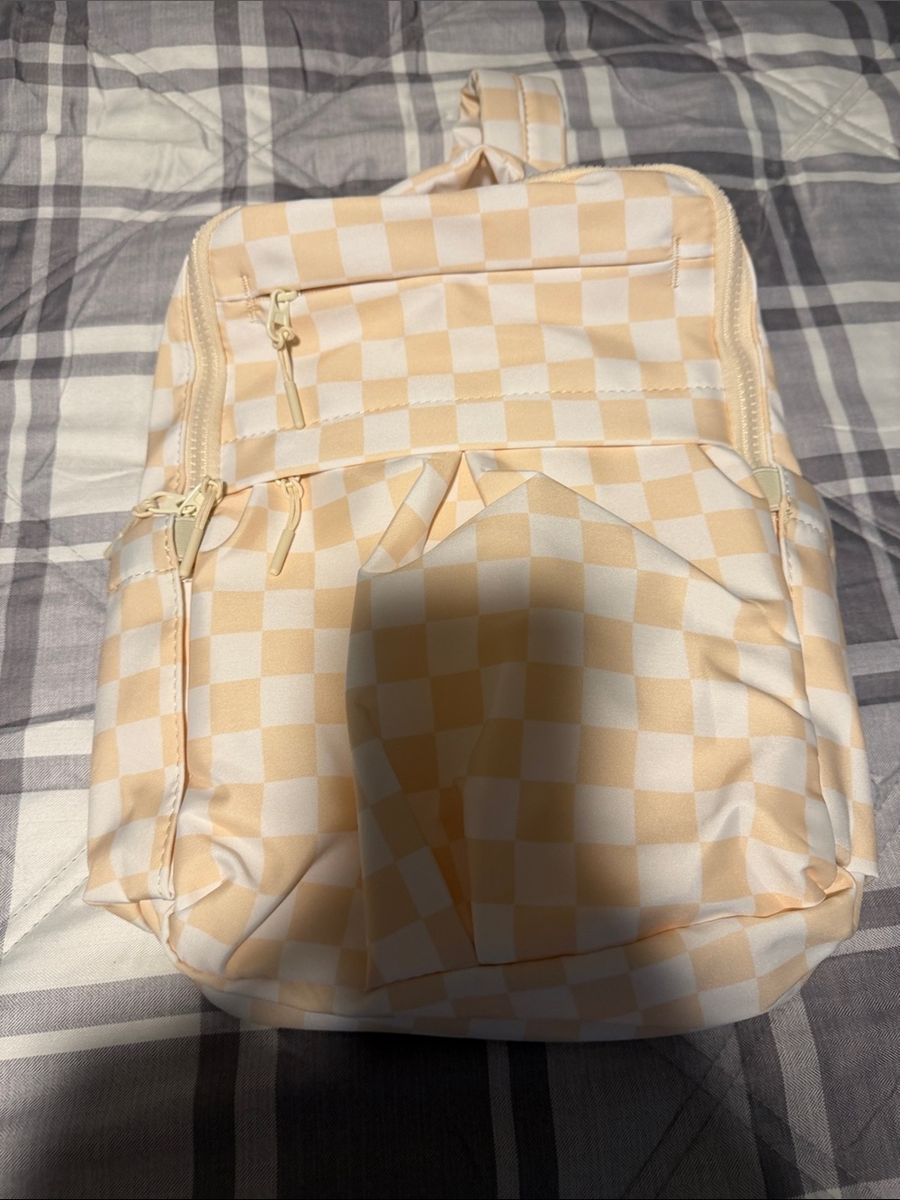 Checkerboard Cream & White Women's Backpack